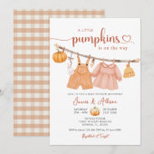Pumpkin Boho Babykleding Baby shower Uitnodiging (Voorkant / Achterkant)