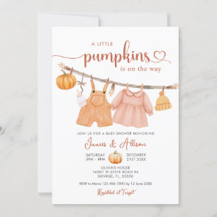 Pumpkin Boho Babykleding Baby shower Uitnodiging