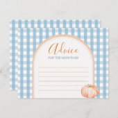 Pumpkin Boho Blue Gingham advies voor mama Informatiekaartje (Voorkant / Achterkant)