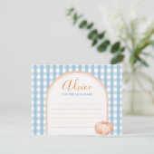 Pumpkin Boho Blue Gingham advies voor mama Informatiekaartje (Staand voorkant)
