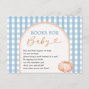 Pumpkin Boho Blue Gingham Boeken voor Baby Briefkaart