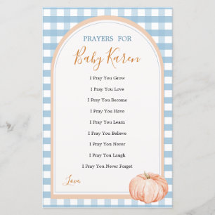 Pumpkin Boho Blue Gingham Liefdesgebeden voor Baby