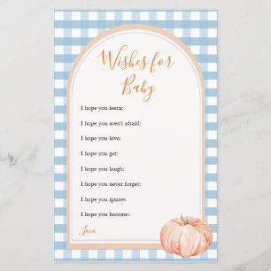 Pumpkin Boho Blue Gingham Wensen voor Baby Game