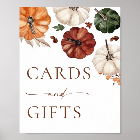 Pumpkin Boho Fall Cards and Gifts Sign Poster (Voorkant)