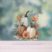 Pumpkin Boho Floral Acryl Bord (Neutraal)
