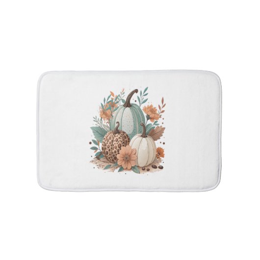 Pumpkin Boho Floral Badmat (Voorkant)