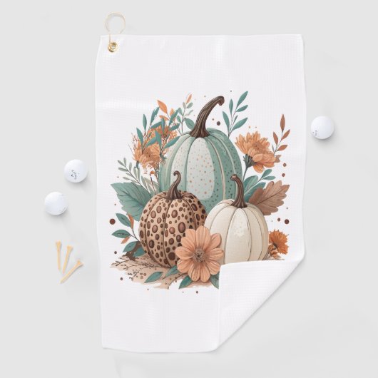 Pumpkin Boho Floral Golfhanddoek (Insitu)