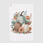 Pumpkin Boho Floral Golfhanddoek (Voorkant)