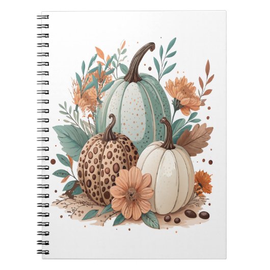Pumpkin Boho Floral Notitieboek (Voorkant)