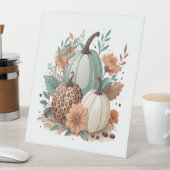 Pumpkin Boho Floral Reclamebord Met Voetstuk (Insitu)
