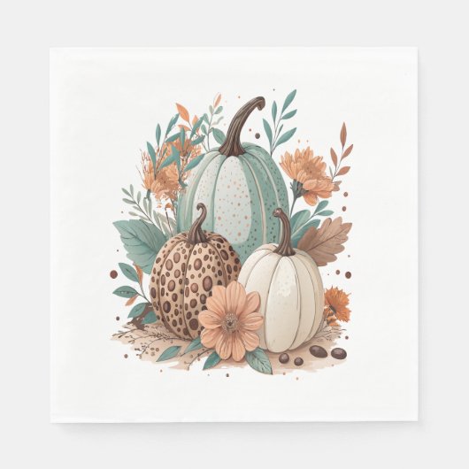Pumpkin Boho Floral Servet (Voorkant)