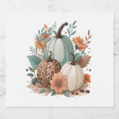 Pumpkin Boho Floral Sparkling Wijnetiket (Enkel label)