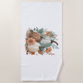 Pumpkin Boho Floral Strandlaken (Voorkant)