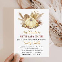 Pumpkin Boho Herfst In Love Baby shower Invitation