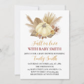 Pumpkin Boho Herfst In Love Baby shower Invitation Kaart (Voorkant)