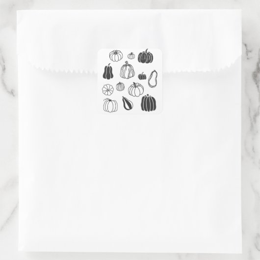Pumpkin Botanisch Vierkante Sticker (Tas)