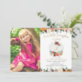 Pumpkin Bourgognige goudfloral, foto van leeftijd Kaart (Staand voorkant)