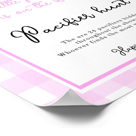 Pumpkin bow arch baby shower Pacifier hunt game Poster (Hoek)