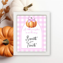 Pumpkin bow arch baby shower Sweets and treats Poster