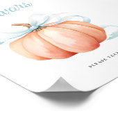 Pumpkin Bow Baby Shower Favors Table Sign Poster (Hoek)