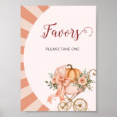 Pumpkin Bow Baby shower Favors Tafelteken Poster (Voorkant)