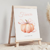 Pumpkin Bow Baby shower Favors Tafelteken Poster