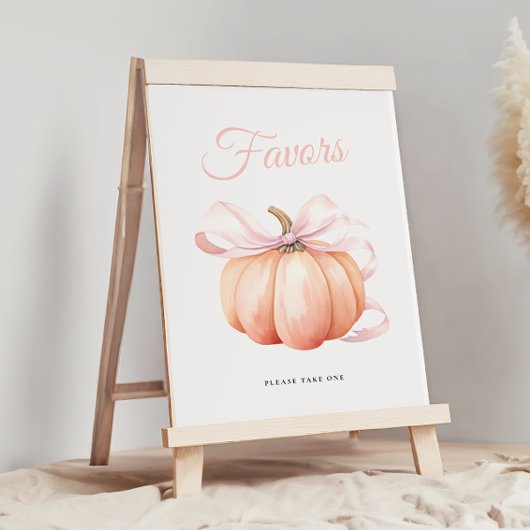 Pumpkin Bow Baby shower Favors Tafelteken Poster