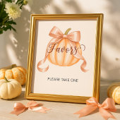 Pumpkin Bow Baby shower Favors Tafelteken Poster