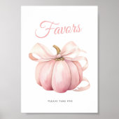Pumpkin Bow Baby shower Favors Tafelteken Poster (Voorkant)