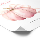 Pumpkin Bow Baby shower Favors Tafelteken Poster (Hoek)