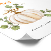 Pumpkin Bow Baby shower Favors Tafelteken Poster (Hoek)