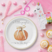 Pumpkin Bow-Baby shower Papieren Bordje (Feest)