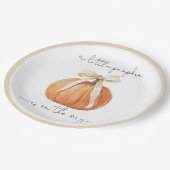 Pumpkin Bow-Baby shower Papieren Bordje (Gekanteld)