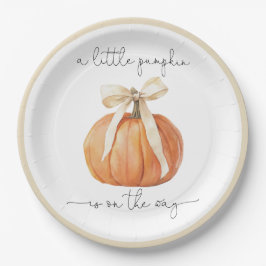 Pumpkin Bow-Baby shower Papieren Bordje
