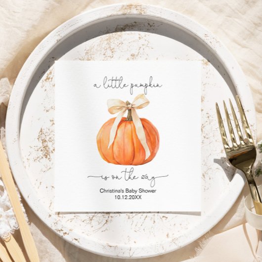 Pumpkin Bow Baby shower servet