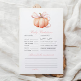 Pumpkin Bow Baby shower Voorspelling Advies Spel