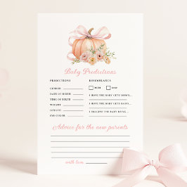 Pumpkin Bow Baby shower Voorspelling Advies Spel