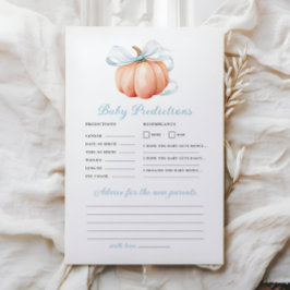 Pumpkin Bow Blue Baby shower Voorspellingsadvies