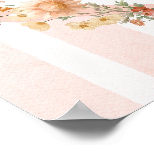 Pumpkin Bow Fall Floral Baby Shower Welcome Poster (Hoek)