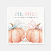 Pumpkin Bow Roze Blauw Geslacht Reveal Servet (Voorkant)