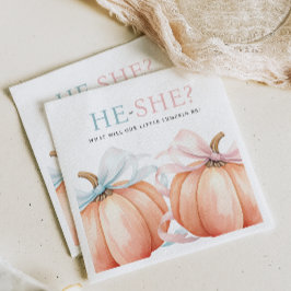 Pumpkin Bow Roze Blauw Geslacht Reveal Servet