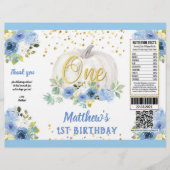 Pumpkin Boy 1st Birthday Blue Chip Bag Wrapper Flyer (Voorkant)