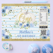 Pumpkin Boy 1st Birthday Blue Chip Bag Wrapper Flyer (Enkel)