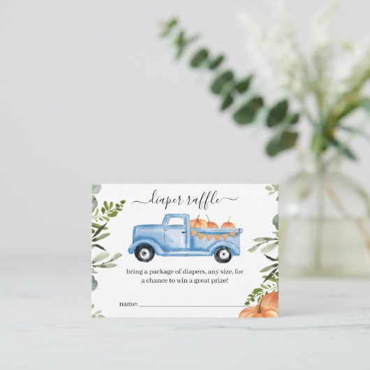 Pumpkin Boy Baby shower Enclosure Card Informatiekaartje (Staand voorkant)