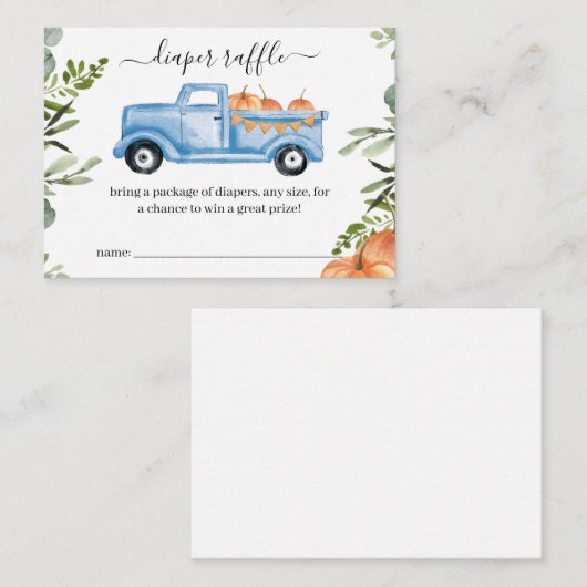 Pumpkin Boy Baby shower Enclosure Card Informatiekaartje (Voorkant / Achterkant)