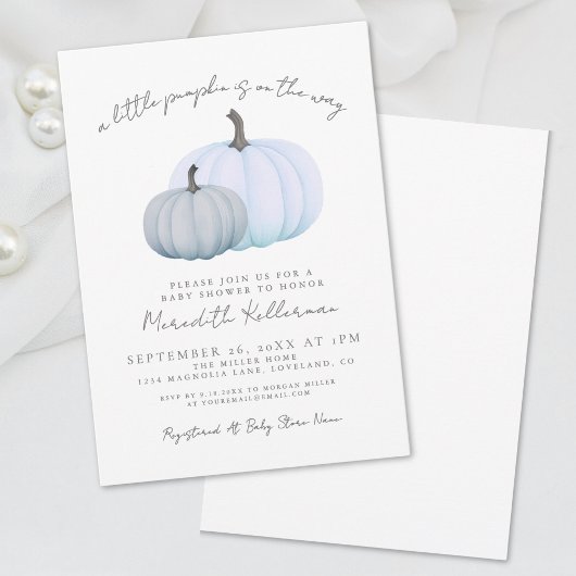 Pumpkin Boy-Baby shower Kaart