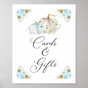 Pumpkin Boy Baby shower Kaarten en Gifts Sign Poster