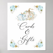 Pumpkin Boy Baby shower Kaarten en Gifts Sign Poster (Voorkant)