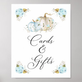 Pumpkin Boy Baby shower Kaarten en Gifts Sign Poster