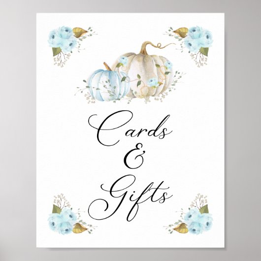 Pumpkin Boy Baby shower Kaarten en Gifts Sign Poster (Voorkant)